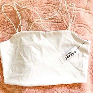 White crisscross crop top